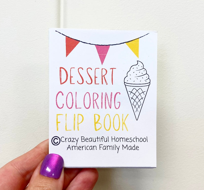 Dessert mini coloring flipbook